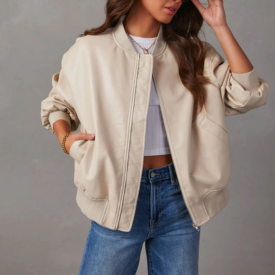 Lässige Baseball Bikerjacke
