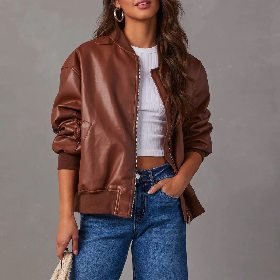 Lässige Baseball Bikerjacke