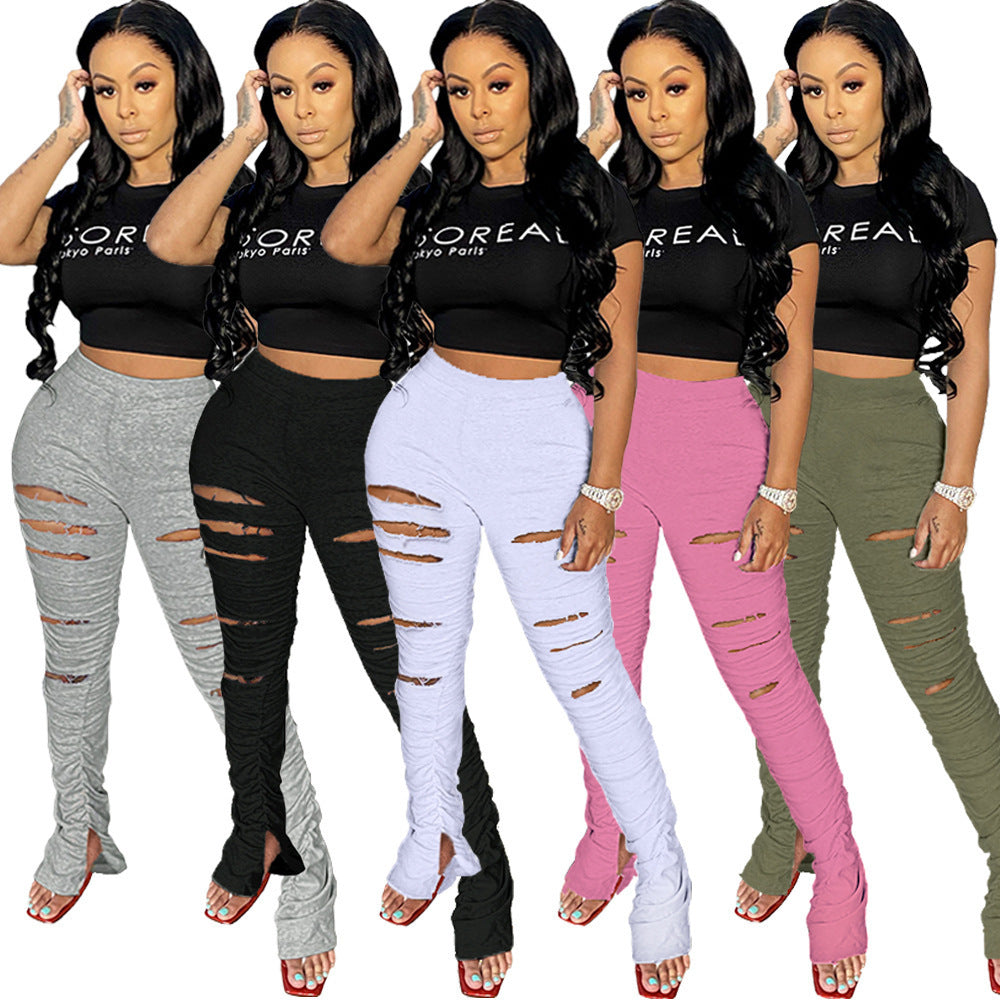 Heidi-Mode | Hochwertige Hochbund-Rippstoff-Raffungs-Hose