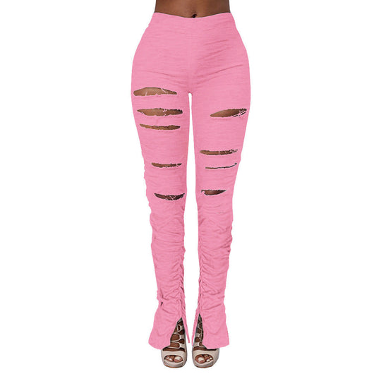 Heidi-Mode | Hochwertige Hochbund-Rippstoff-Raffungs-Hose