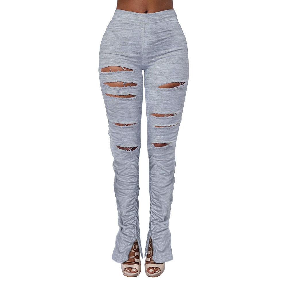 Heidi-Mode | Hochwertige Hochbund-Rippstoff-Raffungs-Hose