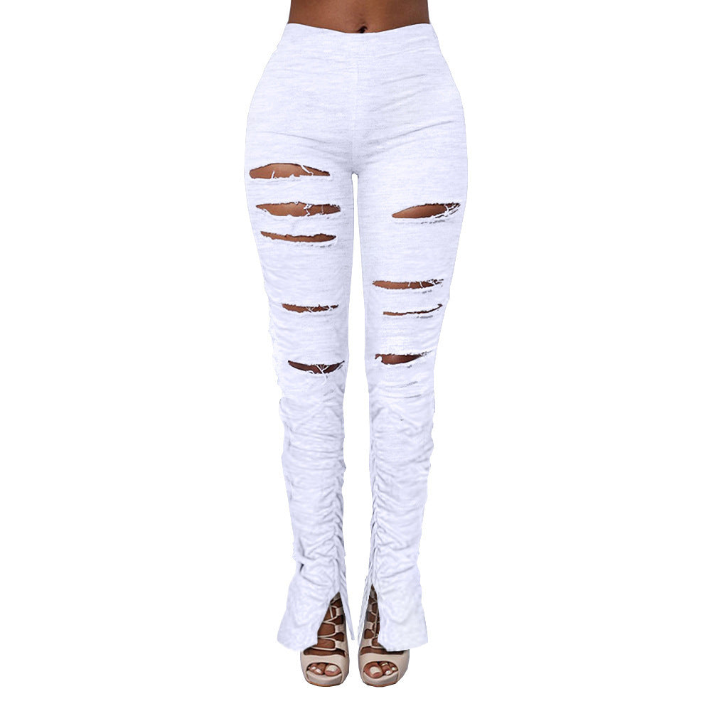 Heidi-Mode | Hochwertige Hochbund-Rippstoff-Raffungs-Hose