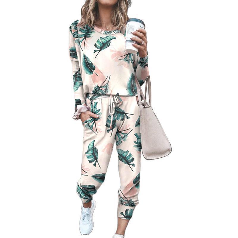 Damen Sweatpants-Set mit Sternen-Print und elastischem Bund Heidi-Mode