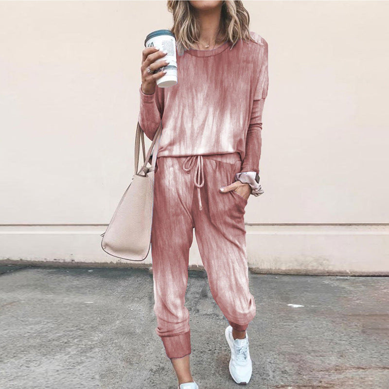 Damen Sweatpants-Set mit Sternen-Print und elastischem Bund Heidi-Mode