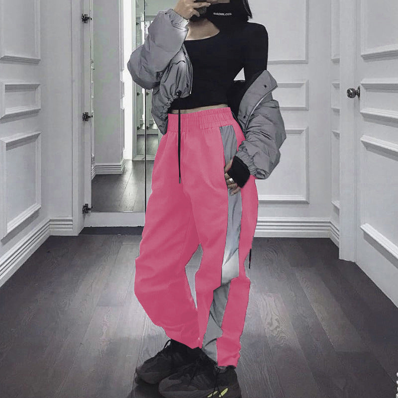 Damen Sportliches Jogginganzug mit reflektierenden Akzenten Heidi-Mode