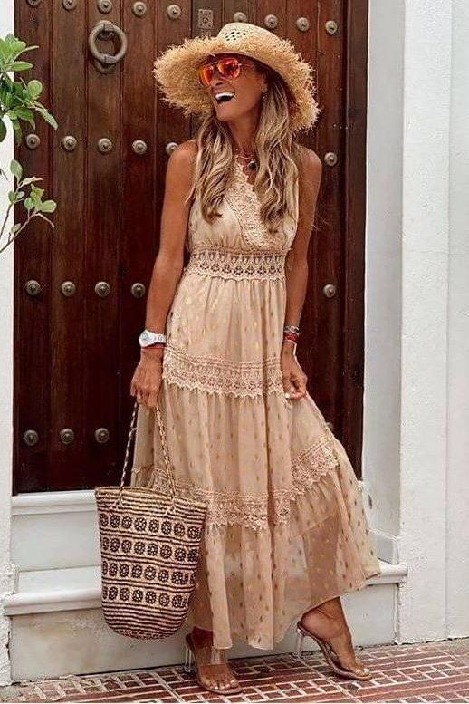 Heidi-Mode | Chiffon Spliced Midi Sommerkleid