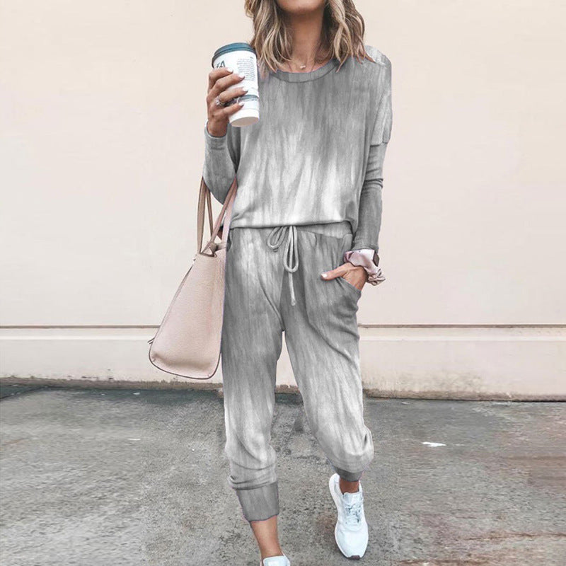 Damen Sweatpants-Set mit Sternen-Print und elastischem Bund Heidi-Mode