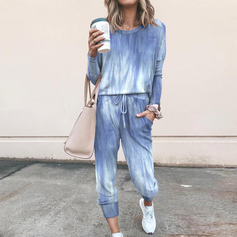 Damen Sweatpants-Set mit Sternen-Print und elastischem Bund Heidi-Mode