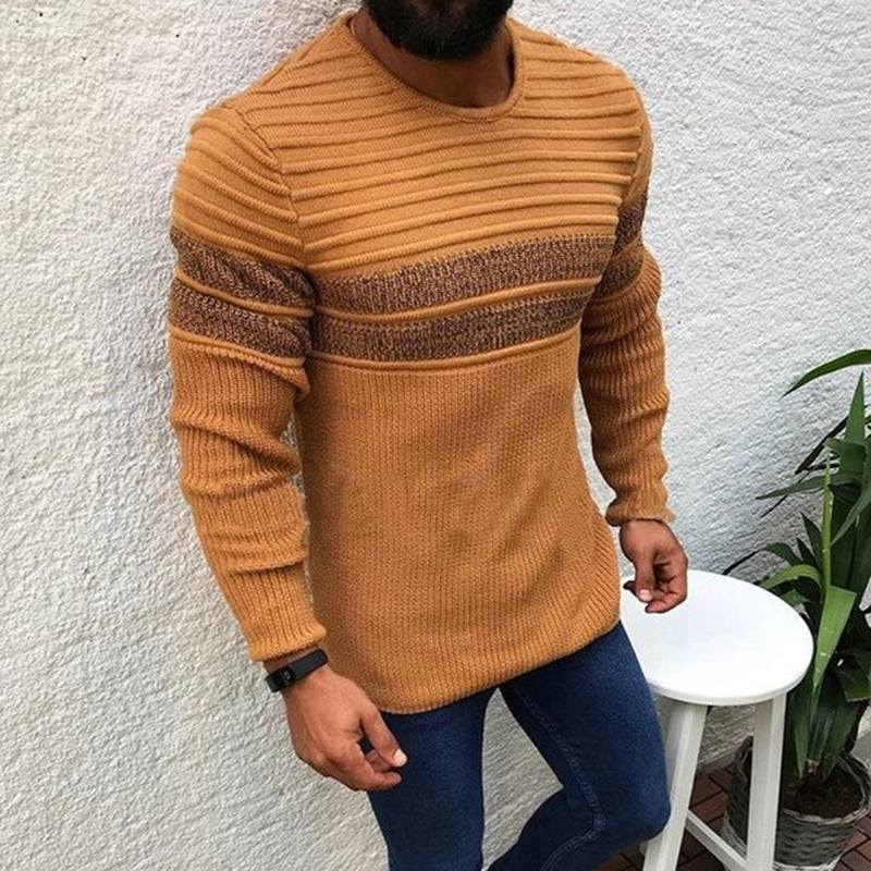 Herren Strickpullover mit strukturiertem Wellenmuster und modischem Farbdesign Heidi-Mode