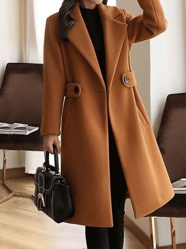 Heidi-Mode - Winter Wollmantel Gürtel Slim