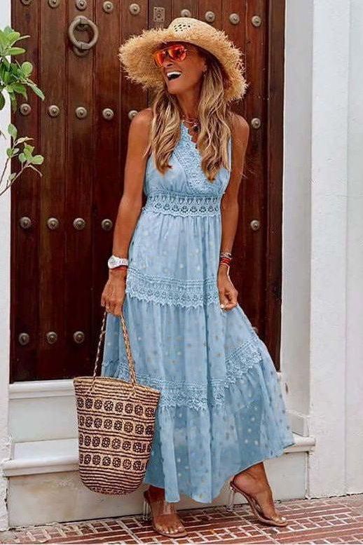 Heidi-Mode | Chiffon Spliced Midi Sommerkleid