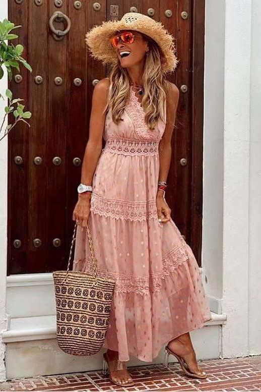Heidi-Mode | Chiffon Spliced Midi Sommerkleid
