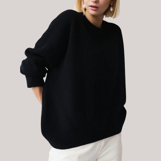 Eleganter Pullover mit geripptem Saum und Manschettendetail