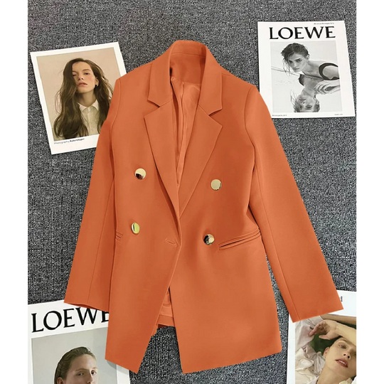 Lange Damen Blazer Mit Knopfverschluss