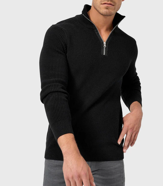 Heidi-Mode Zip Up Langarm Pullover mit Kragen für Herren