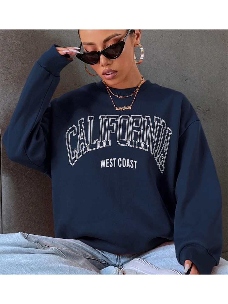 Heidi-Mode - Streetwear Herbst Kalifornien Westküste Oversized Sweatshirt für Frauen