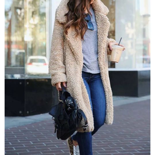 Heidi-Mode | Mantel - Fuzzy Textur mit Reverskragen
