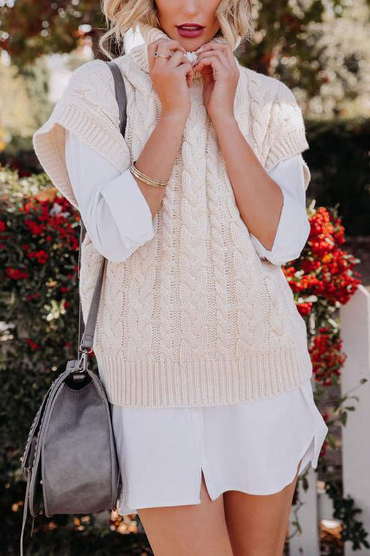 Heidi-Mode | Natalia Kabel Kurzarm Rollkragenpullover