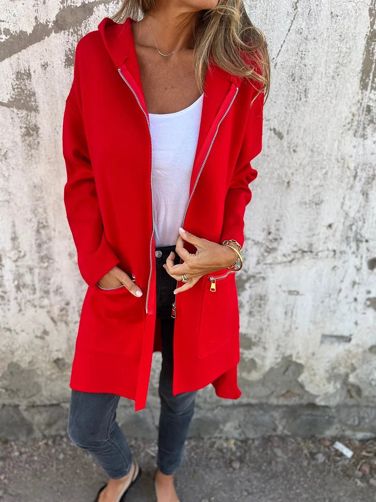 Heidi-Mode | Rundhals-Reißverschluss Langarm Freizeitjacke