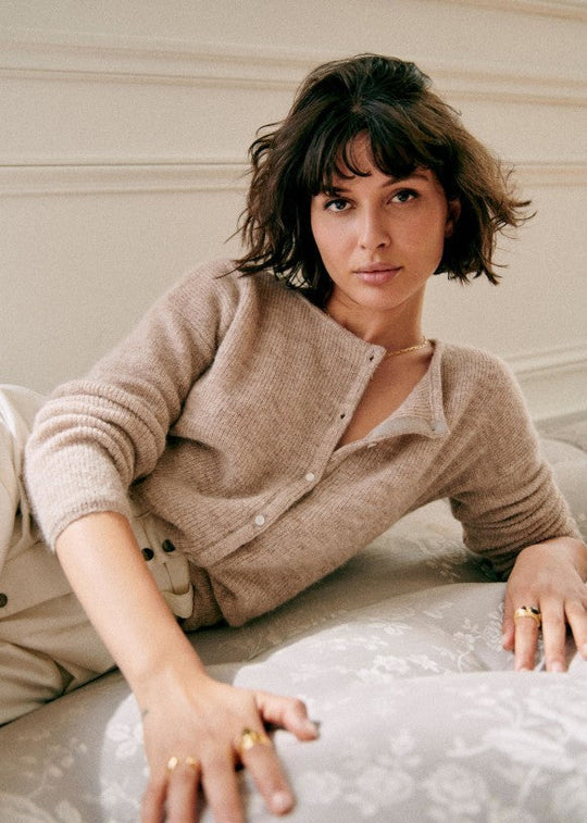 Heidi-Mode | Superweicher Chint-Cardigan mit Knöpfen