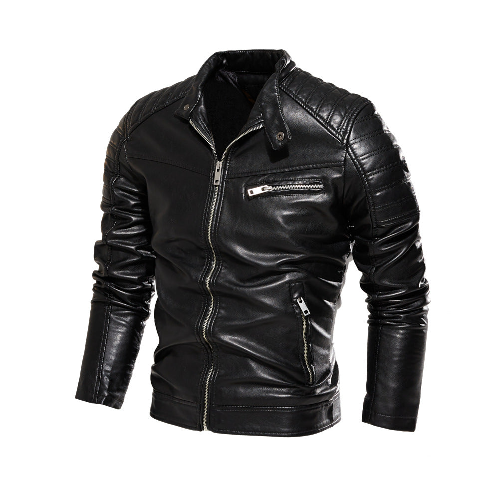 Herren Kunstlederjacke im stylishen Design mit robusten Details Heidi-Mode