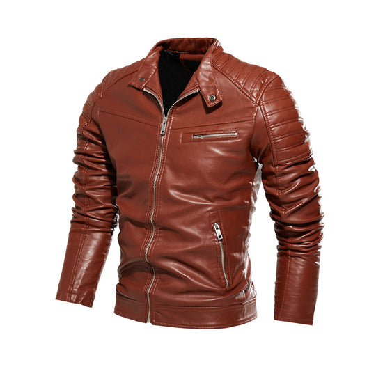 Herren Kunstlederjacke im stylishen Design mit robusten Details Heidi-Mode
