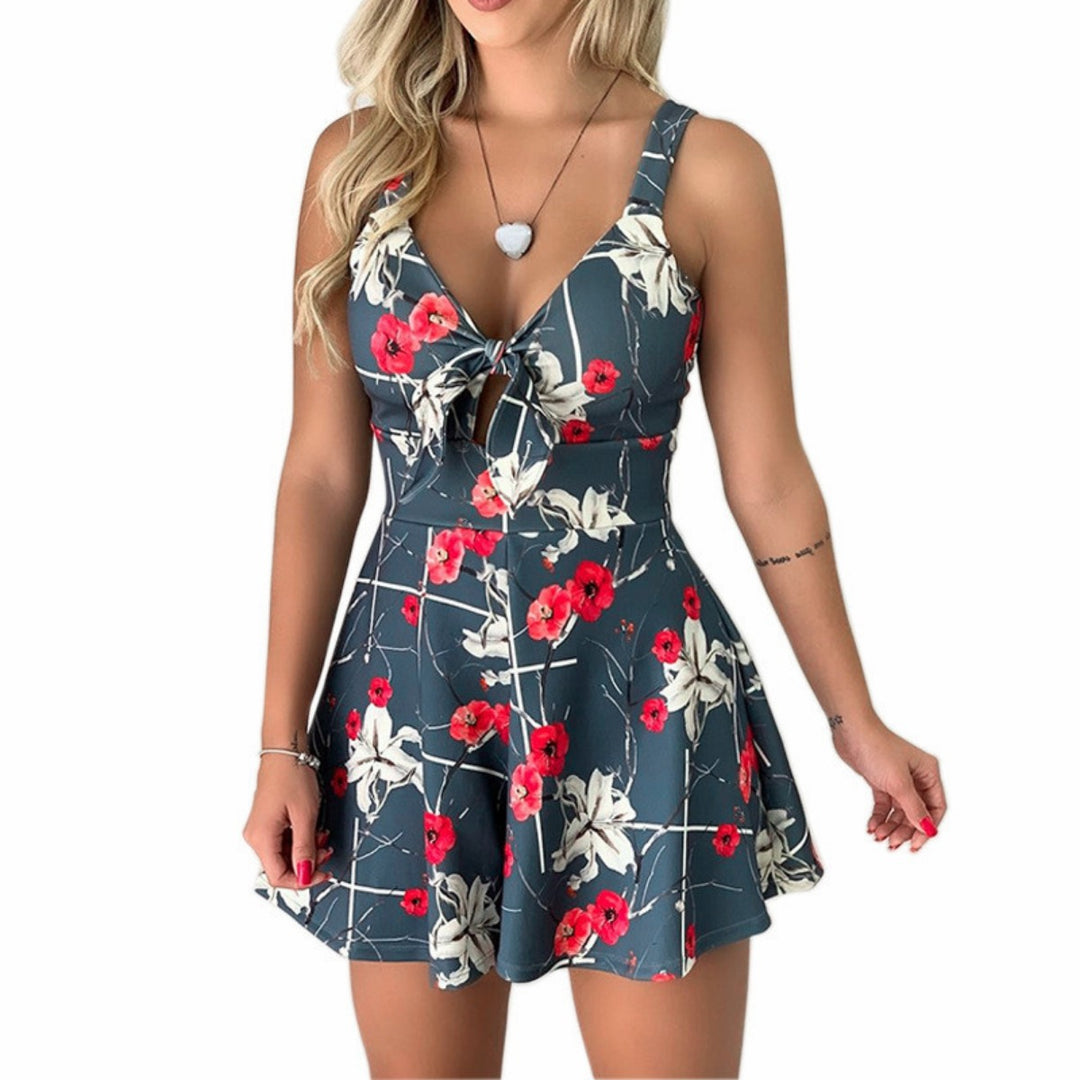 Heidi Mode | Hosenträger Brust Schleife Lace-Up Jumpsuit