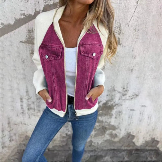 Heidi-Mode | Casual denim jacket with zipper and hood