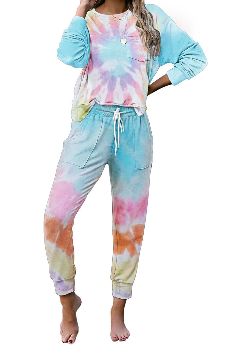 Damen bequemer Freizeitanzug im stylischen Batikdesign Heidi-Mode