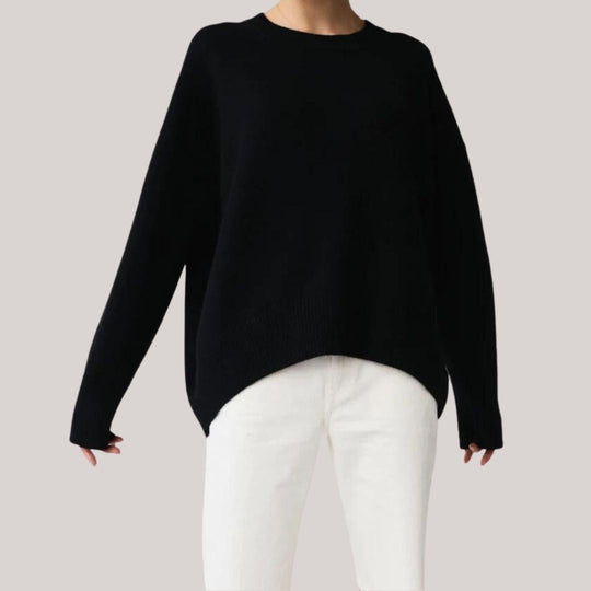 Eleganter Pullover mit geripptem Saum und Manschettendetail