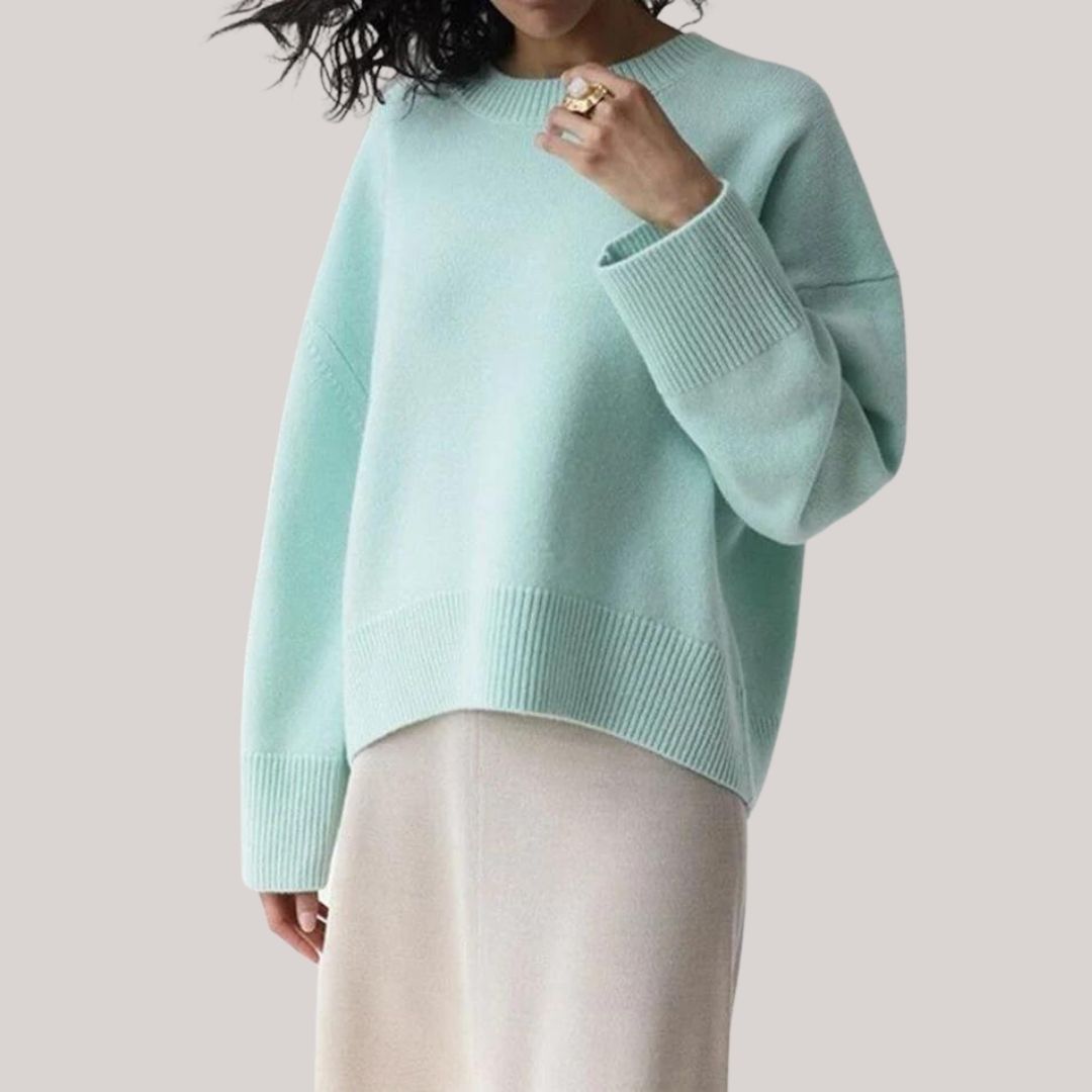 Eleganter Pullover mit geripptem Saum und Manschettendetail