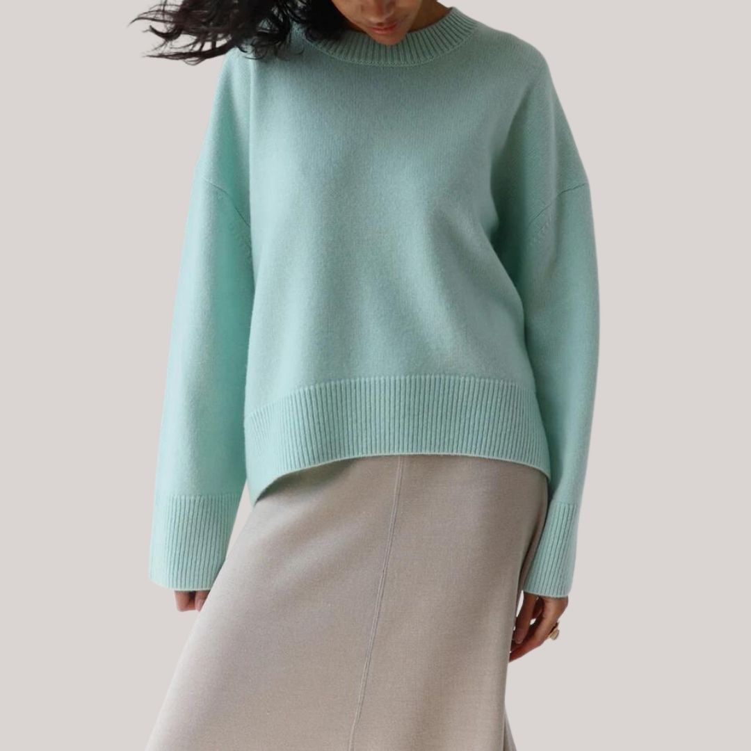 Eleganter Pullover mit geripptem Saum und Manschettendetail