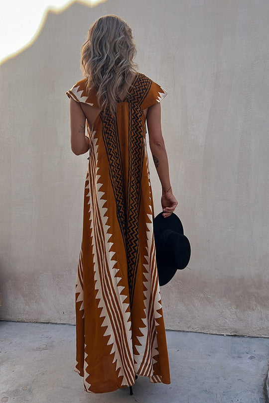 Heidi-Mode | Maxi Strandkleid mit Ethno-Muster