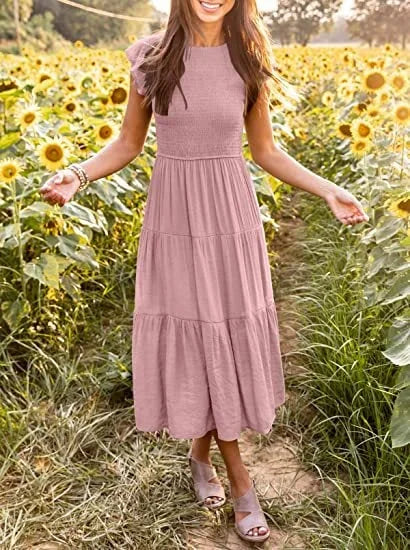 Lässiges Sommerkleid in Midi-Länge für Damen