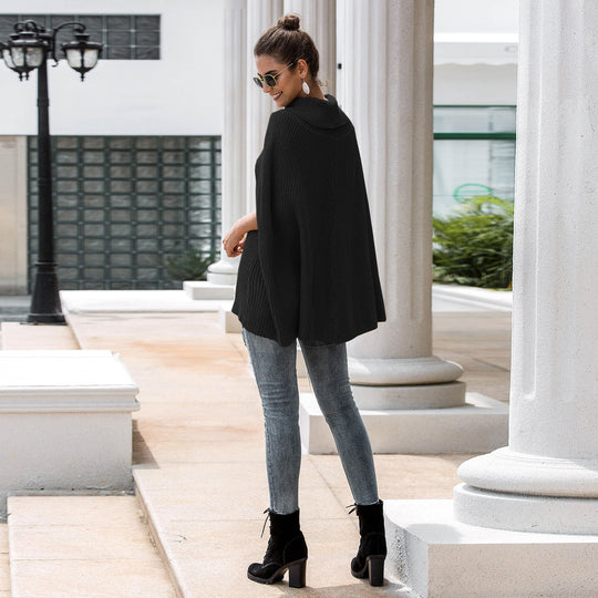 Damen Cape-Pullover mit strukturiertem Design und weitem Schnitt Heidi-Mode