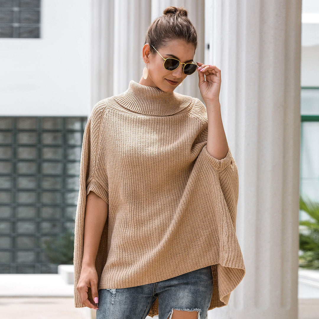 Damen Cape-Pullover mit strukturiertem Design und weitem Schnitt Heidi-Mode