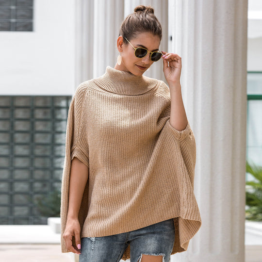 Damen Cape-Pullover mit strukturiertem Design und weitem Schnitt Heidi-Mode