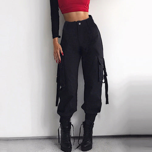 Damen Cargo-Hose mit elastischem Bund und praktischen Seitentaschen Heidi-Mode