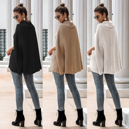 Damen Cape-Pullover mit strukturiertem Design und weitem Schnitt Heidi-Mode