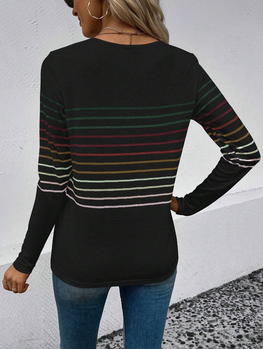 HeidiMode gestreifter Langarm Pullover