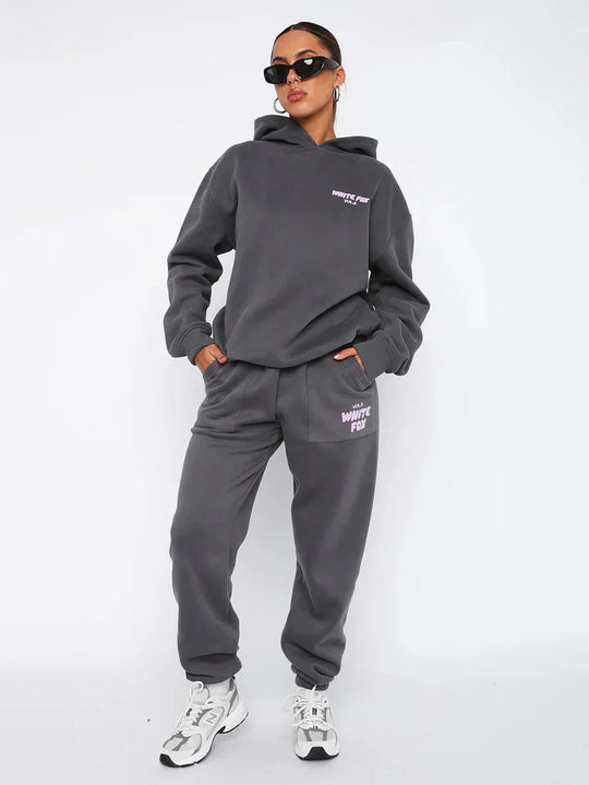 Damen Trainingsanzug Jogging Hoodie Set