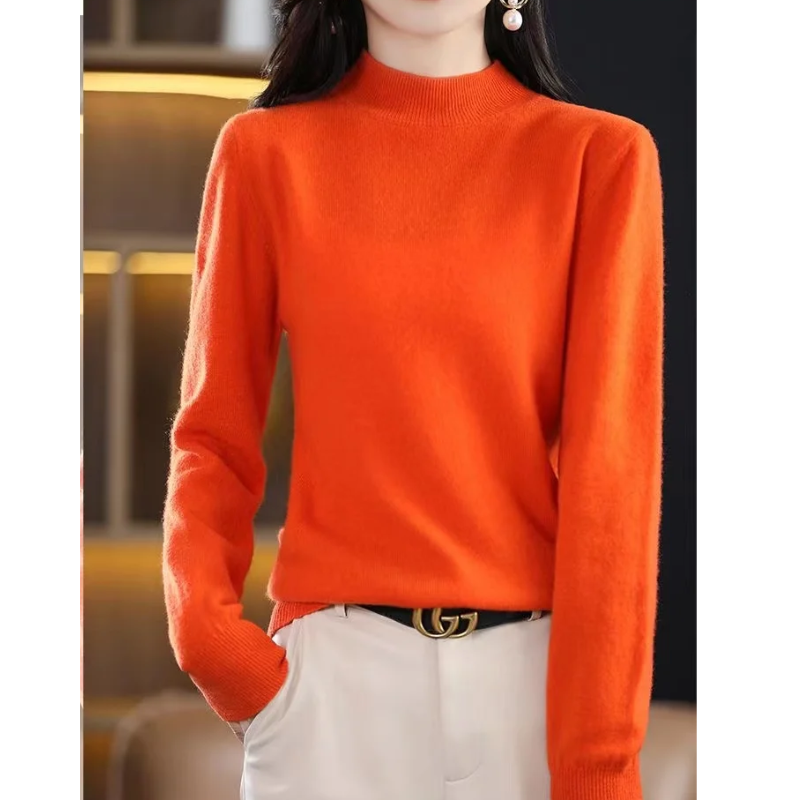 Heidi-Mode | Kaschmir Pullover Damen Hoher Kragen, Weich & Zeitloses Design