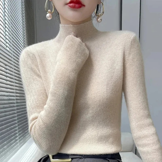 Heidi-Mode | Damen Rollkragenpullover Gerippter Strick Weich und Elegant Rollkragenpullover Damen