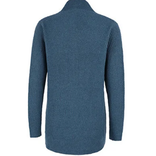 Heidi-Mode | Lange Westen Damen Offene Vorderseite Strickjacke mit Taschen