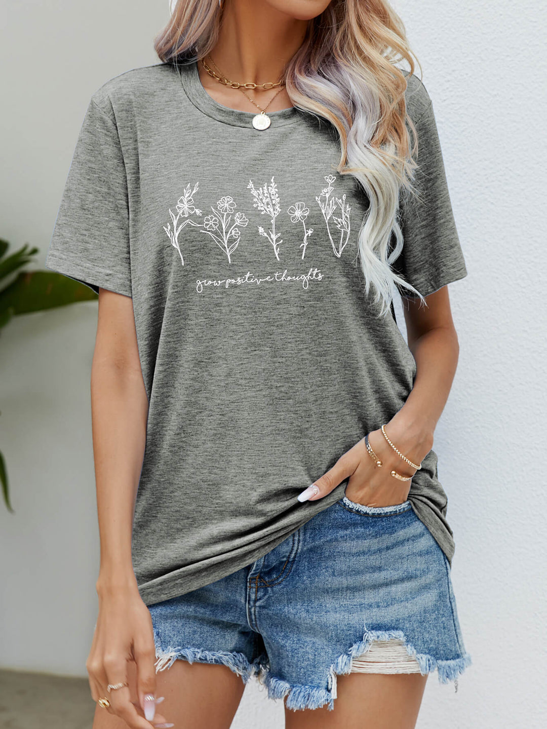 Heidi-Mode | Grafik Rundhals Kurzarmshirt