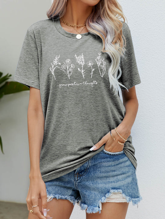 Heidi-Mode | Grafik Rundhals Kurzarmshirt