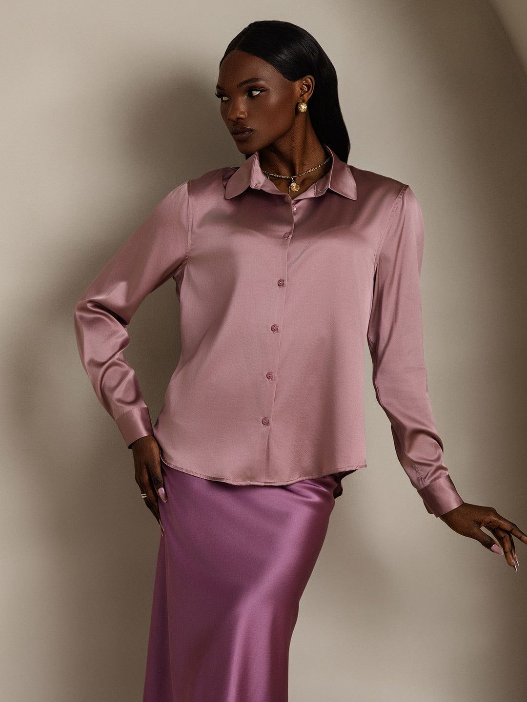 Heidi-Mode | Damen Seiden Basis Militär Revers Hemd