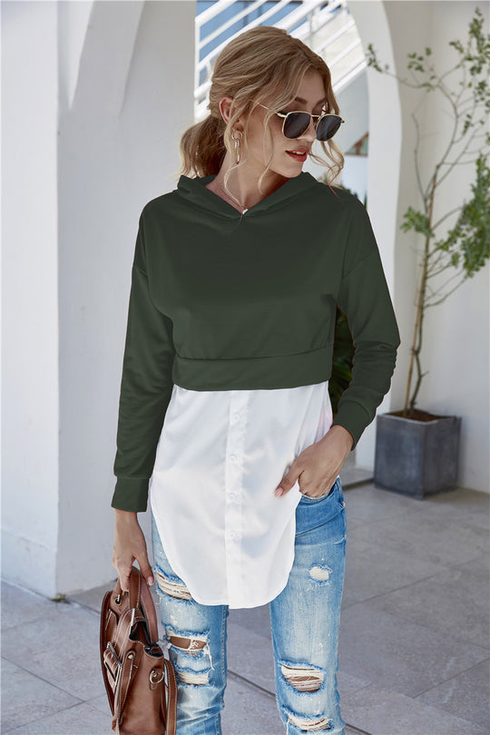 Damen Modischer Longpulli mit Hemddetails Heidi-Mode