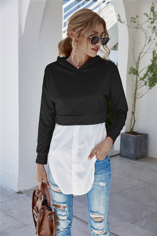 Damen Modischer Longpulli mit Hemddetails Heidi-Mode