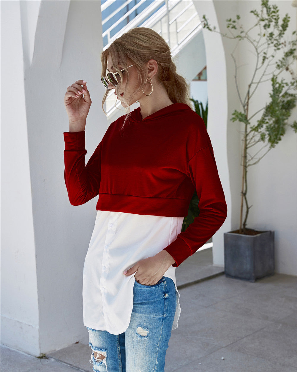 Damen Modischer Longpulli mit Hemddetails Heidi-Mode
